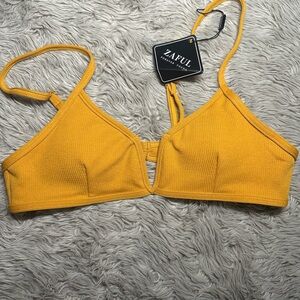 Zaful Mustard Yellow Bikini Top